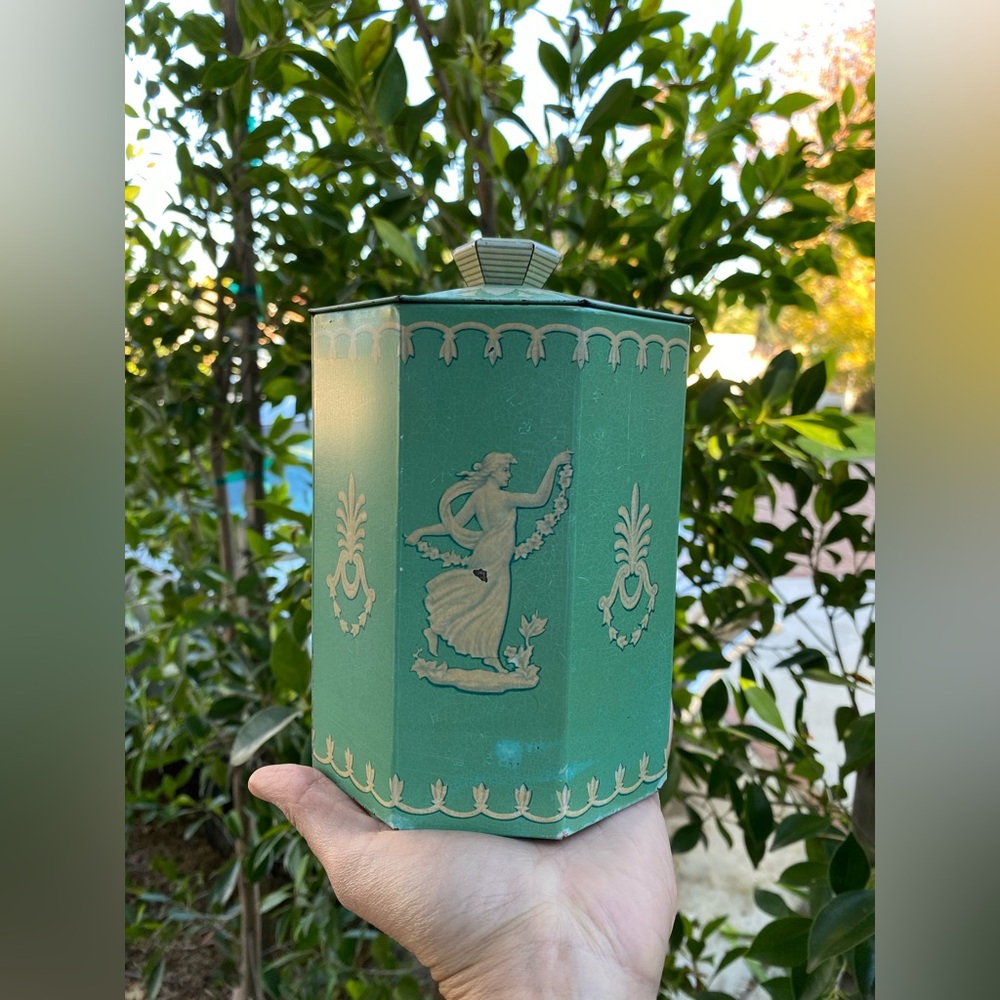 Grecian Design Vintage Tin Canister from Murray-Allen - Royal Crown